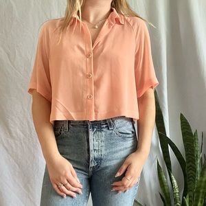 NWT Wilfred Henrietta Coral Semi Sheer Top